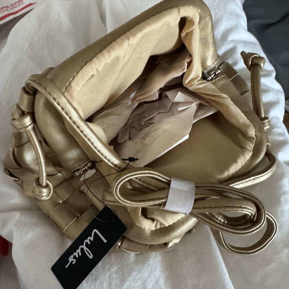 lulus Gold Women's clutch/crossbody-NWT